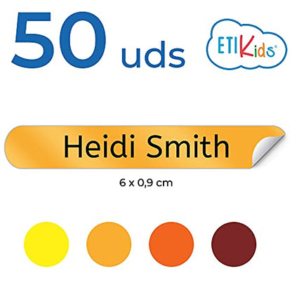 50 Personalized Adhesive Labels to Mark Objects 2.3 x 0.4 in. Waterproof Stickers to Mark School Supplies, Books, kindergartens Goods, Summer Camps, Children's Toys, etc. - color: Sports