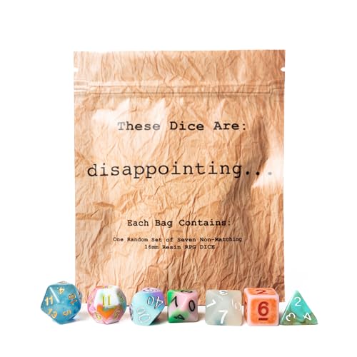 These Dice are Disappointing | Sir GameAlot Set of 7 Random Unremarkable Polyhedral Resin Dice | Dungeons and Dragons (D&D) and Other Role Playing Games (RPG)