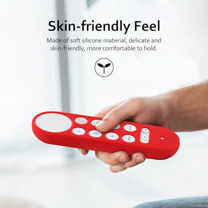 LEFXMOPHY Cover for Google TV Streamer 4K 2024 Voice Remote Control Red Silicone Case Protective Skin - color: RED