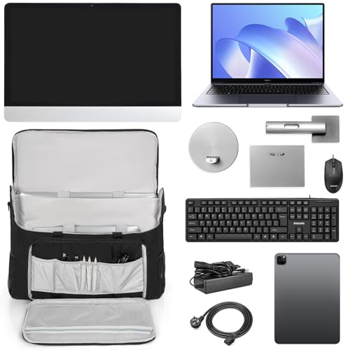 LCD Screens/TVs(up to 2) Transport Tote Bag for 19" - 24" Displays Padded Monitor Carrying Case (NOT FOR IMAC) Travel Bag With Shoulder Strap,Large Accessories Pocket - size: 19-24in (can store two)