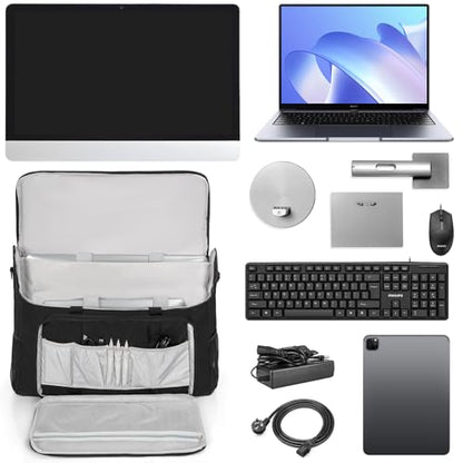 LCD Screens/TVs(up to 2) Transport Tote Bag for 19" - 24" Displays Padded Monitor Carrying Case (NOT FOR IMAC) Travel Bag With Shoulder Strap,Large Accessories Pocket - size: 19-24in (can store two)