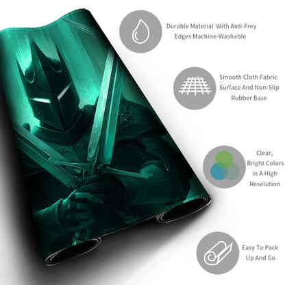 MTG Playmats(Stitched) 14x24in Compatible for OCG CCG RPG TCG Playmats with Card Zones Storage Bag (Shadow Knight-No Zone) - color: Shadow Knight-no Zone