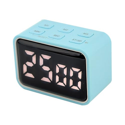 Digital Mini Timer Rechargeable, ON/Off Led Display Count Down/Up, 3 Preset Memory Times Loud Alarm Desk Timer for Kids Classroom Office Kitchen Cooking, Blue - color: Blue