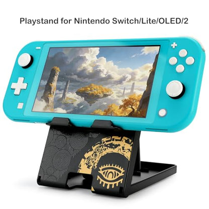 Tscope Cute Switch Stand, Compact Foldable Multi-Angle Adjustable Playstand Bracket, Portable Desktop Holder for Nintendo Switch/Switch 2 / Lite/OLED - color: Black-Tears