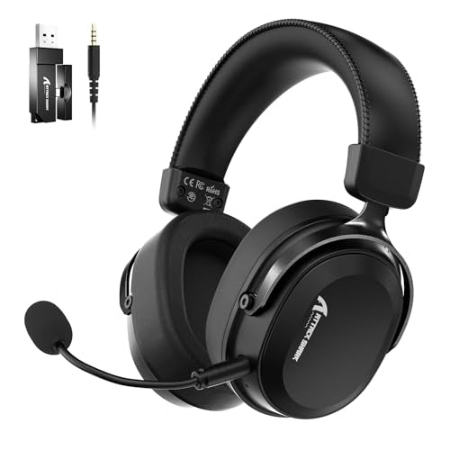 ATTACK SHARK L30Pro Wireless Gaming Headset with 2.4Ghz/BT/Wired, Long Battery Life with Detachable Microphone 7.1 Surround Sound Ultra-Low Latency for PC/PS5/Xbox/Switch/Mobile Black - color: Black