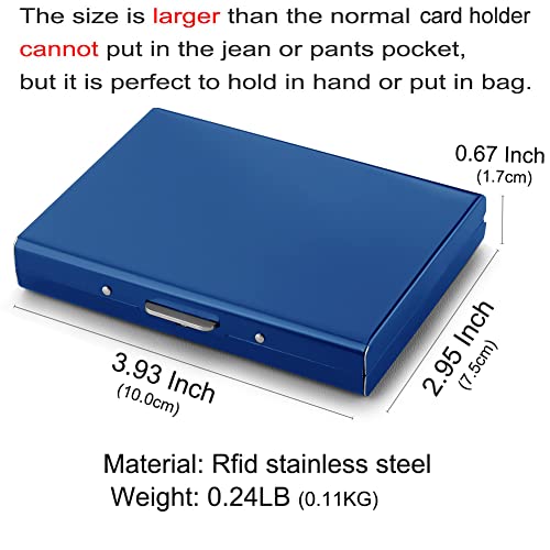RFID Credit Card Holder Protector Metal Credit Card Wallet Business Card Holder for Men Women Gift Box Package (Blue) - color: 01 Blue