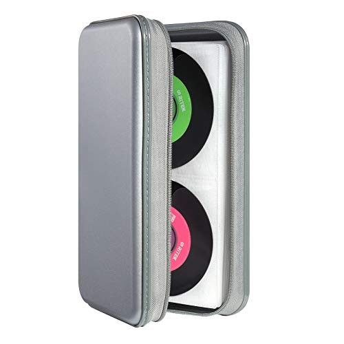 UENTIP CD Case,96 Capacity Hard Plastic DVD Case Holder for Car Home Travel | CD DVD Storage,Zipper Closure,Scratch-Resistant Sleeves,Stay Away Dust and Damp,Storage Music Video Gaming Discs Blu-ray - color: grey