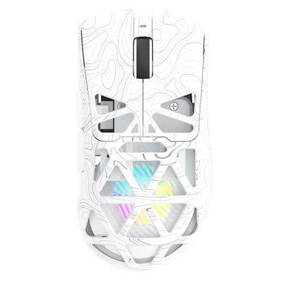 Aula SC620 Wireless Gaming Mouse, Tri-Mode 2.4GHz/USB-C/BT5.3 Computer Mouse with 12000 DPI, Programmable Macro Gamer Mouse with Rapid Fire Key, RGB Light Gaming Mice for PC/Laptop/Mac (Line White) - color: Line white
