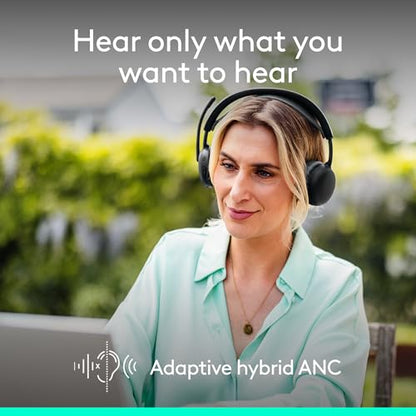 Logitech Zone Wireless 2 ES Noise Canceling Headset - Black | Noise-canceling wireless headset, adaptive hybrid ANC, Bluetooth connectivity - color: Black, style: Wireless