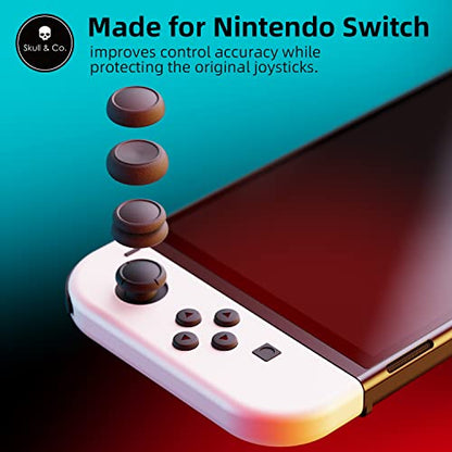 Skull & Co. Skin, CQC and FPS Thumb Grips Set Joystick Cap Analog Stick Cap for Nintendo Switch Joy-Con Controller - Neon Red+Blue, 3 Pairs(6pcs)