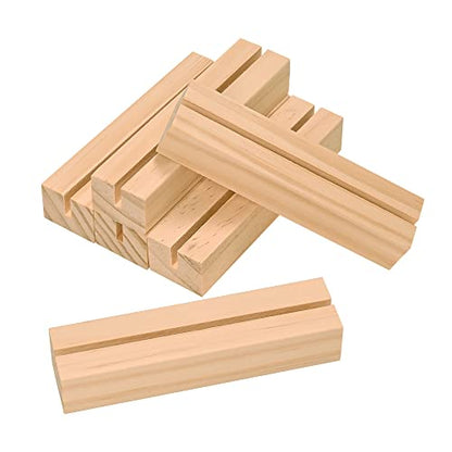 WILLOWDALE 6Pcs Wedding Place Card Holders for Table, Table Number Holders | Acrylic Table Numbers Holders for Wedding Reception, Picture & Photo Holder Wood Display Stand for Home and Party Decoration - size: 6pcs 3.9" Rectangle