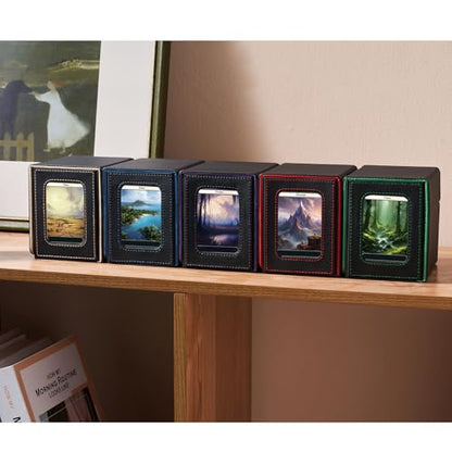 Mage Tech Card Deck Box for MTG Commander - Patented Design, Commander Display, Fits 100 Double-Sleeved Cards, 35pt Card Brick & Dice Tray - Justice Black - color: 8. Justice