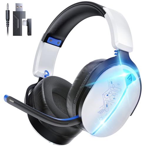 3-in-1 Wireless Gaming Headset, Mirror Gloss, 50mm Drivers, 7.1 Surround | 2.4G/BT5.3/Wired, 40H Battery, <25ms Latency, 9.9oz. Fits PS5/PC/Switch/Mac. Note: Xbox Wired Mode Only