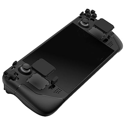 eXtremeRate Black Replacement Full Set Buttons for Steam Deck, DIY Custom ABXY D-pad Trackpad Bumpers Triggers Buttons and Screwdriver Tools for Steam Deck LCD Handheld Console - Console NOT Included - color: Black