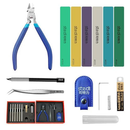 stedi Model Tools Kit for Professionals 14 PCS, Modeler Professional Tools Kit Craft Set Hobby Making Tools for Gundam, Miniature Military Model, 3D Resin Parts - style: Professional Nippers Kit