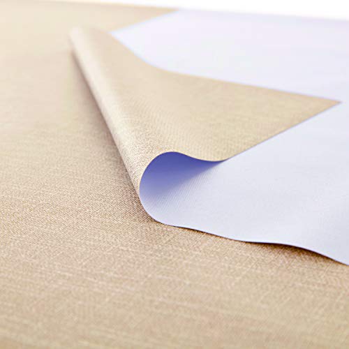 NLMUVW Square Vinyl Tablecloth 100% Waterproof Oil Proof PVC Table Cloth Wipe Clean Table Cover for Kitchen Dining Picnic, Champagne, 42 x 42 Inch - color: Champagne, size: 42" x 42" (Square)