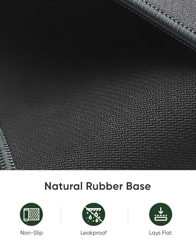 ALOANES Non-Slip Extended Mouse Pad Office&Home Desk Mat Stitched Edge | Gray Waterproof Jacquard Mousepad for Keyboard, Computer Gaming 27.6"x11.8"x0.12" - color: Gray, size: 27.6L x 11.8W inches