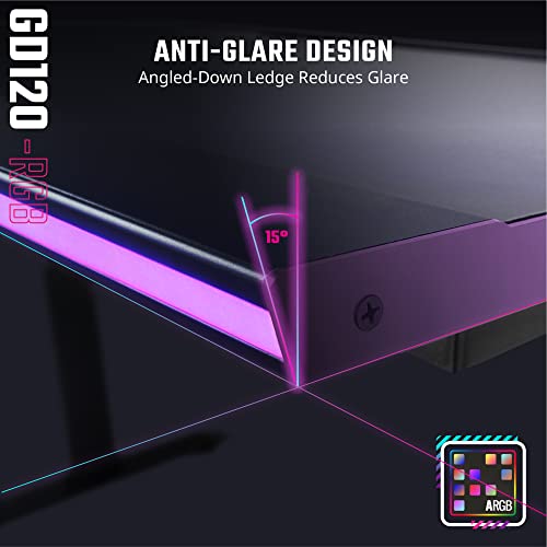 Cooler Master GD120 A1 ARGB 30th Anniversary PC Gaming Desk, Ambient ARGB, Water-Repellent Mousepad, 220lbs Weight Support, 3 Height Levels, Cable Management Tray, 47.2Dx29.5W Workstation|Home Office - style: GD120 ARGB 30th Anniversary