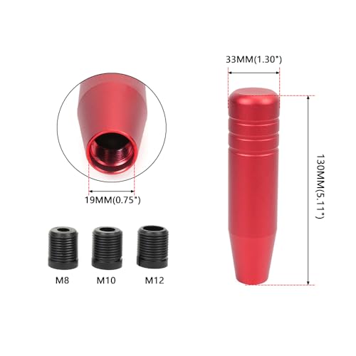 5inch Aluminum Alloy Shift Knob, Heavy Duty Car Gear Lever Stick Shifter Handle fit Most Automatic Manual Vehicle Red - color: Red, size: 13cm
