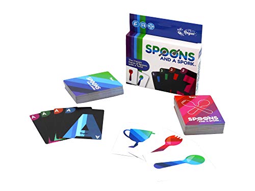 Regal Games Spoons and Sporks Fun Card Game Set for Kids, Teens & Adults - 3-8 Player Card Games - Fun & Travel Playing Cards for Game Night (52 Playing Cards, 60 Scoring Cards) - size: Spoons and Sporks