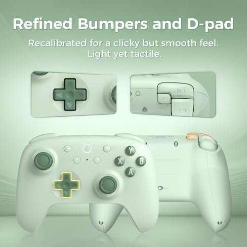 AKNES 8Bitdo Ultimate 2C Wireless 2.4G Controller for Windows PC and Android, Gamepad with Hall Effect Joysticks and Hall Triggers, 1000Hz Polling Rate, Remappable L4/R4 Bumpers - Green | Gamepad with Hall Effect Joysticks and Hall Triggers, 1000Hz Pollin