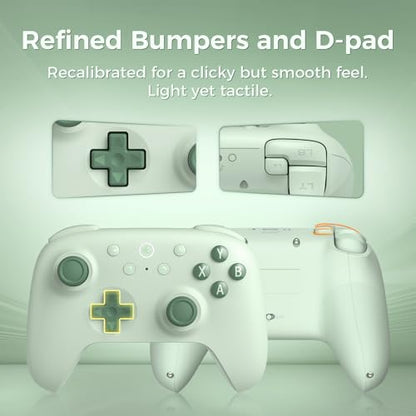AKNES 8Bitdo Ultimate 2C Wireless 2.4G Controller for Windows PC and Android, Gamepad with Hall Effect Joysticks and Hall Triggers, 1000Hz Polling Rate, Remappable L4/R4 Bumpers - Green | Gamepad with Hall Effect Joysticks and Hall Triggers, 1000Hz Pollin