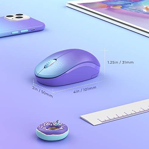 seenda Wireless Mouse, 2.4G Noiseless Mouse with USB Receiver Portable Computer Mice for PC, Tablet, Laptop, Notebook Chromebook - Gradient Purple - color: Gradient Purple