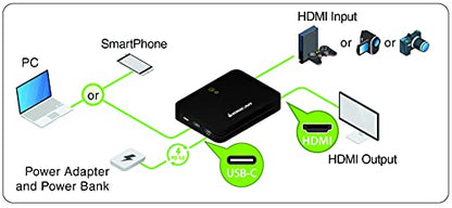 IOGEAR Upstream Mobile Capture Adapter 4K Input, 1080p Capture, Mobile Capture,USB-C and A Host Support Video Output, 1/4" Mounting Screw, UVC Support,OBS & Camerafi Support, PD Passthrough (GUV302P) - style: UpStream Mobile