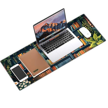 Galdas Gaming Mouse Pad XXL XL Large Long Extended Big Mousepad Non-Slip Rubber Keyboard Mouse Pad with Stitched Edges for Laptop Home Office (31.5x11.8x0.08 Inch) -Books - color: Books