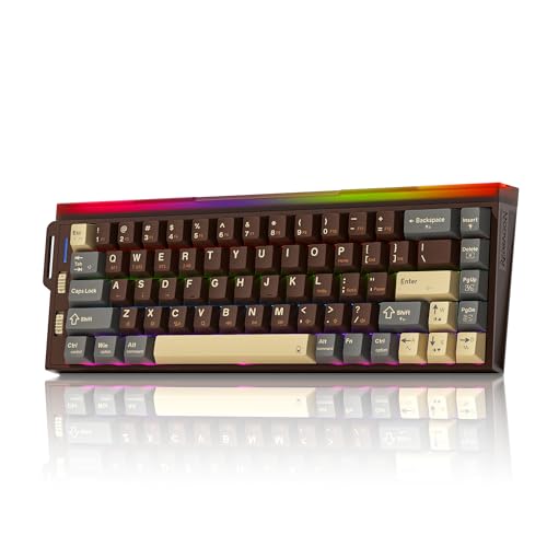 Redragon K752 Wireless Mechanical Keyboard, 60% Gasket Mount Gaming Keyboard with RGB Backlit, Creamy Sound, Tri-Mode 2.4GHz/BT5.0, Hot-Swappable, PBT Keycaps for PC/Mac Gamer
