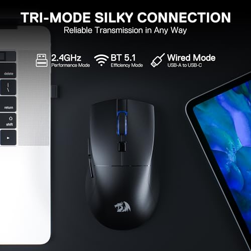 Redragon M618 LIT Wireless Gaming Mouse 10K DPI 70G Ultra-Light Remapping Keys - color: Black, size: Wireless