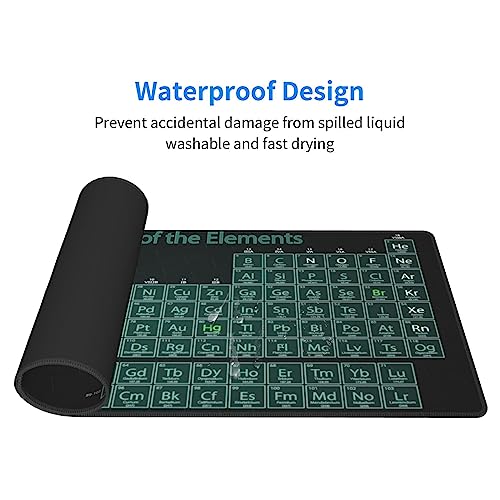 Periodic Mouse Pad XL Extended Desk Mat, Computer Mousepad | Periodic Table Of The Elements Non Slip Rubber, Base Stitched Edge, Gaming Pc Large Mice Pad 31.5 x 11.8 Inch - color: Periodic Table of the Elements