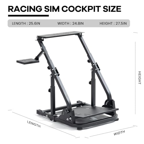 Anman Strengthen Stability Racing Wheel Stand fit for Logitech/Thrustmaster/PC/Fanatec G27,G29,G920,G923,T150,T248,T300,TMX,Upgrade Steering Shifter Mount Cockpit,Wheel Shifter Pedals NOT Included