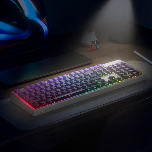 Guffercty kred Gradient Purple 133-keys PBT Cherry Profile Double Shot Backlit Side Printed Keycaps for Gaming Keyboard - color: Gradient Purple