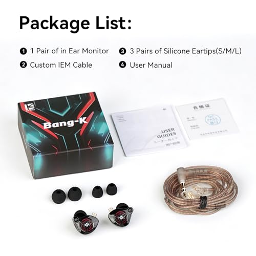 2026 Latest erabuds,KBEAR BK1 Wired Gaming Earbuds,10mm Single DD in Ear Monitor,HiFi Headset Wired Earbuds IEM Earphones with Detachable Cable for Gaming/Music/Video (White, 3.5 with mic) - color: E