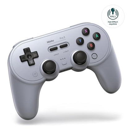 8BitDo Pro 2 Bluetooth Controller for Switch/Switch 2, Hall Effect Joysticks, 2 Pro Back Paddle Buttons, Wireless Gaming Controller for Switch, PC, Android, and Steam Deck & Apple (Gray Edition) - color: Gray Edition
