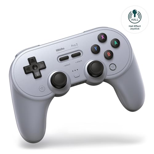8BitDo Pro 2 Bluetooth Controller for Switch/Switch 2, Hall Effect Joysticks, 2 Pro Back Paddle Buttons, Wireless Gaming Controller for Switch, PC, Android, and Steam Deck & Apple (Gray Edition) - color: Gray Edition