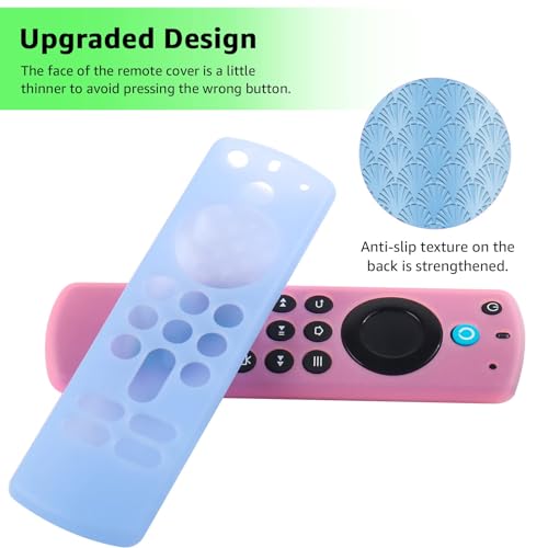 (3 Pack) ONEBOM Silicone Protective Remote Case Cover, Silicone Cover Skin| Glow in The Dark(Glow Pink&Glow Blue&Sky Blue) - color: Glow Pink&Glow Blue&Sky Blue