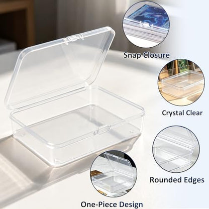 Kitoyz Playing Deck Card Cases Clear Plastic Trading Card Storage Box Acrylic Card Holder Box Compatible with Collectible Trading Card Cases, Each Case for 100 Pcs Cards (6 PCS) - size: 6PCS