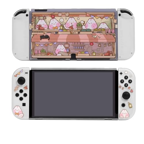Bunny Grocery Switch Protective Case Cover Skin, Soft TPU Cover Case Compatible with Switch/OLED Model (for OLED Model) - size: For OLED Model