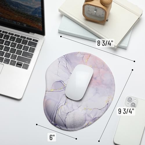 Mr. Pen- Ergonomic Mouse Pad with Wrist Rest, Pink Marble Luxe Design | Breathable Fabric with Memory Foam Cushion, Non-Slip Rubber Base, Gel Mouse Pad with Wrist Support - color: Pink Marble Luxe