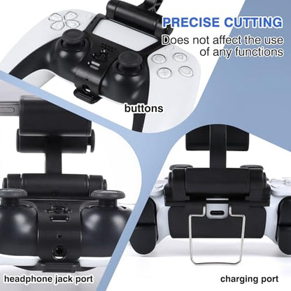 EasEasy Compatible for PS5 Controller Phone Mount Clip, Adjustable Mobile Gaming Holder Clamp for Playstation 5 Remote Controller Cell Phone Stand-Black - color: Black
