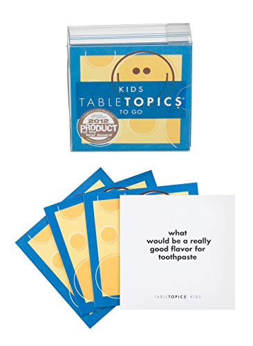 TableTopics Kids "To Go" Question Game with Conversation Cards for Kids - 40 Conversation Starters for Families to Play at the Dinner Table, Family Game Night, & Road Trips
