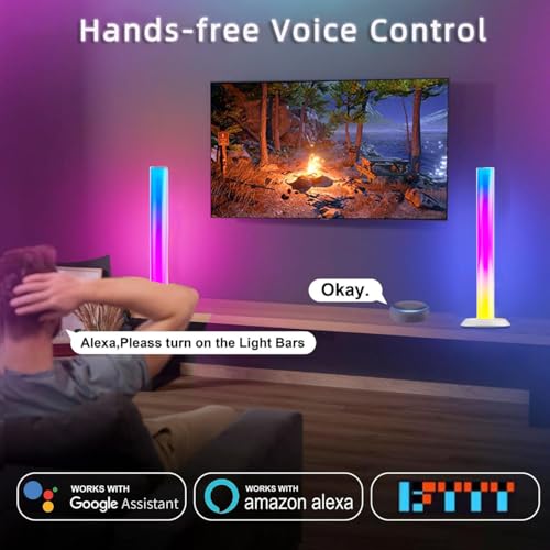 Smart LED Light Bar, TV Backlight Ambient Lighting, Compatible with Alexa, RGB Light Bar for Room with 16 Million Colors, Music Sync Gaming Lights APP Control, Desk Lamp LED Lights for TV, PC, Party