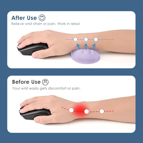 VANKEY Mouse Wrist Rest, Soft Mouse Wrist Support Pad with Memory Foam, Non-Slip Base (Periwinkle Color) - color: Periwinkle