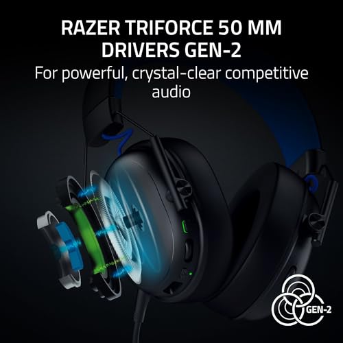 Razer BlackShark V3 X HyperSpeed Wireless Gaming Headset for PS5: 50mm Drivers - Cardioid Mic - 2.4 GHz, Bluetooth - Works with PC, Mac, Nintendo Switch, Smartphone - Long Battery Life - Black - color: Black, style: PS5