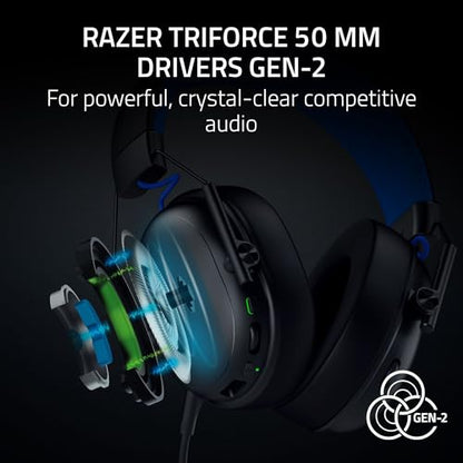 Razer BlackShark V3 X HyperSpeed Wireless Gaming Headset for PS5: 50mm Drivers - Cardioid Mic - 2.4 GHz, Bluetooth - Works with PC, Mac, Nintendo Switch, Smartphone - Long Battery Life - Black - color: Black, style: PS5