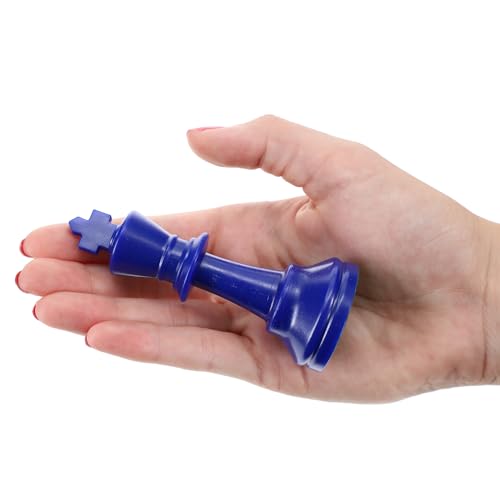 WE Games Color Bright Plastic Staunton Tournament Chess Pieces with 3.75 in. King - Half Chess Set of Chess Pieces Only, Blue - color: Blue