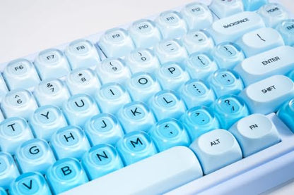 ZORNHER UR82 Wireless Foundation Mechanical Keyboard,75% Creamy Keyboard,Cute Gaming Keyboard,Jelly Crystal Gradient Keycaps,Hot Swappable,RGB Backlit,for Mac Windows,BT5.0/USB-C/2.4GHz,Ice Blue - color: Blue Breeze