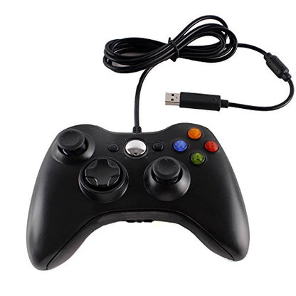 Meriton Wired USB Game Controller Gamepad Game Joystick Joypad for Microsoft Xbox 360/Slim & Windows PC (Black)